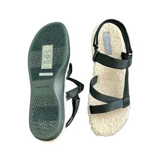 NIB Everlane Renew Teddy Fleece Sport Gorpcore Leather Adjustable Strap Sandal